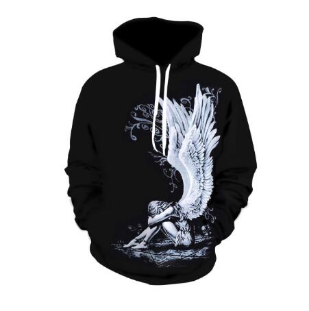 Unisex Broken Angel Print Halloween Hoodies Plus Size Sweatshirts