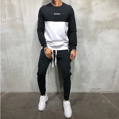 Men's Hoodies Tracksuit Set Male Sweatshirt Sweatpants Multi-pocket Fashion Trousers High Street Jackets Sets