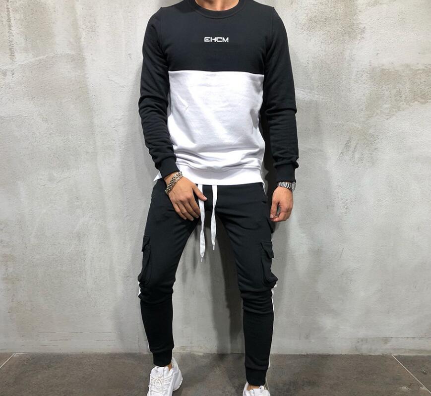 Men's Hoodies Tracksuit Set Male Sweatshirt Sweatpants Multi-pocket Fashion Trousers High Street Jackets Sets