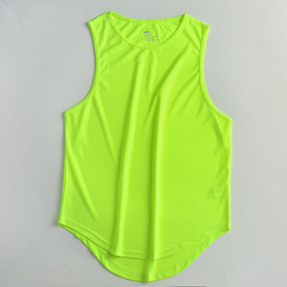 Summer Marathon Quick Dried Sports Tank Top Mens Sleeveless Canister Running Training Basketball Loose Fit Tank Top