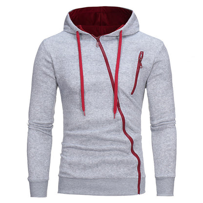 Casual Solid Tracksuit Zipper Hooded Sweatshirt Jacket +Sweatpants Mens Tracksuit