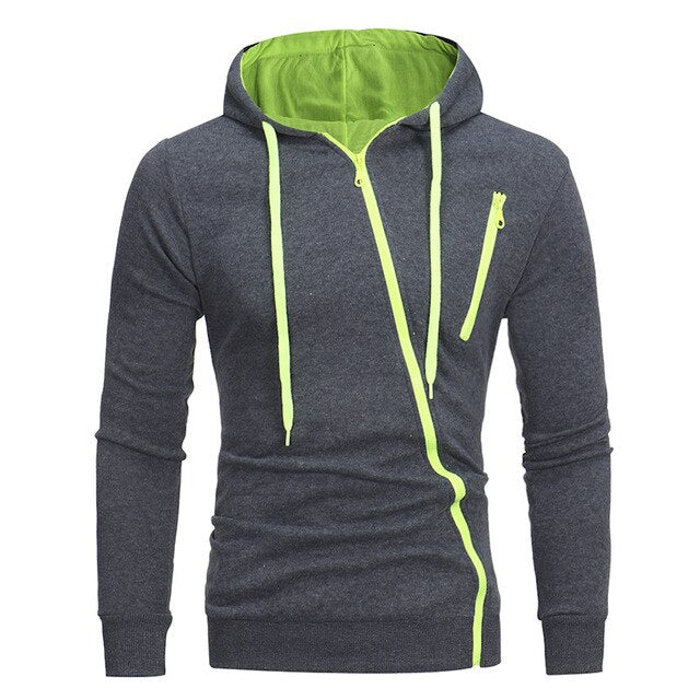 Casual Solid Tracksuit Zipper Hooded Sweatshirt Jacket +Sweatpants Mens Tracksuit